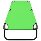 vidaXL Folding Sun Lounger Steel Green