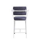Acme Cargo Counter Height Chair (Set of 2) in Gray Fabric & White