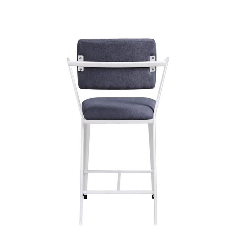 Acme Cargo Counter Height Chair (Set of 2) in Gray Fabric & White