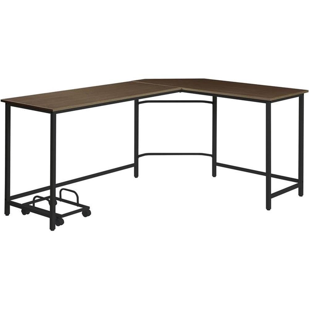 Acme Bambina Wooden Top Computer Desk with Computer Holder in Black and Oak