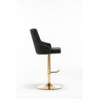 Best Master Furniture Adjustable Swivel Velvet Bar Stools With Gold Base (Set Of 2) B54 Black (Velvet)
