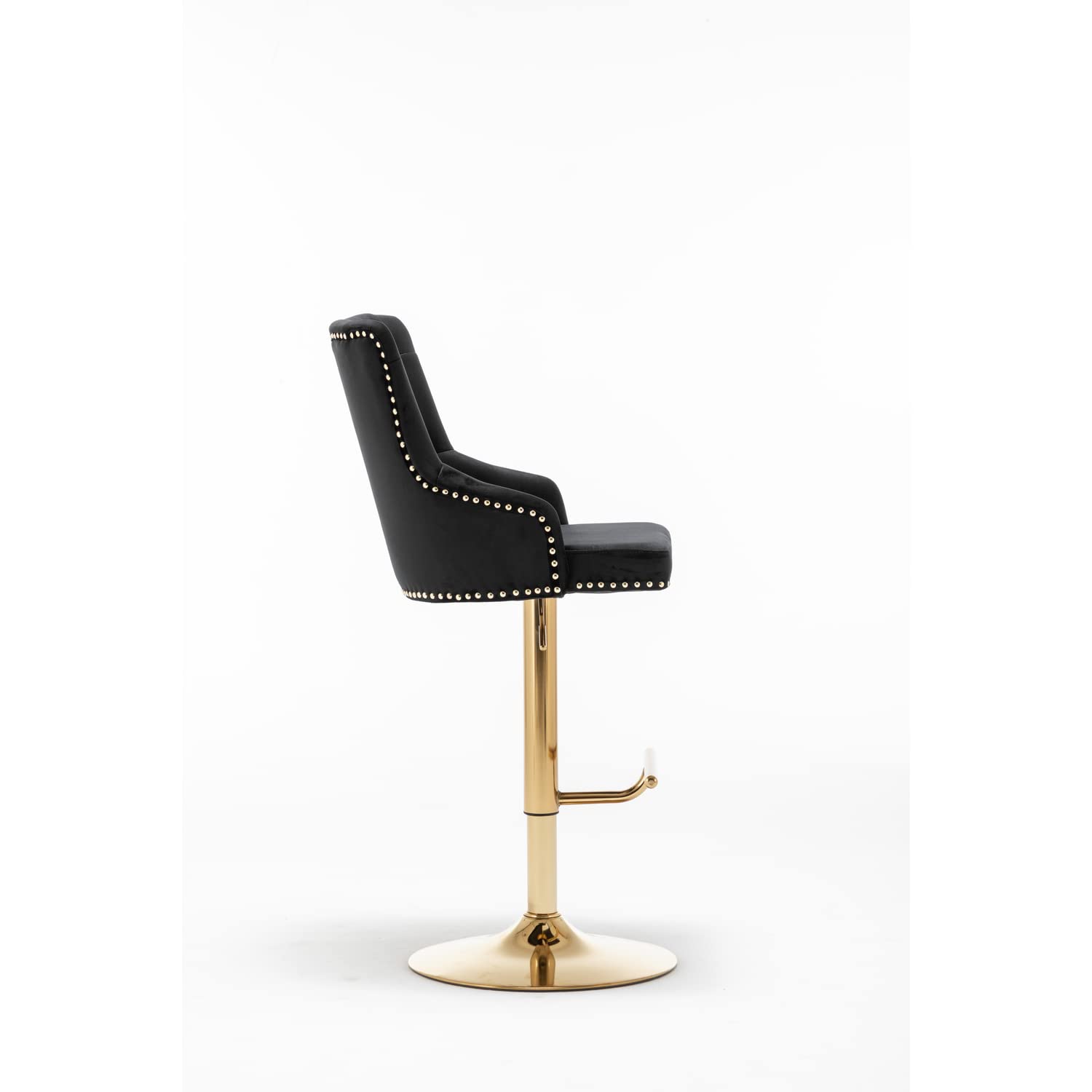 Best Master Furniture Adjustable Swivel Velvet Bar Stools With Gold Base (Set Of 2) B54 Black (Velvet)