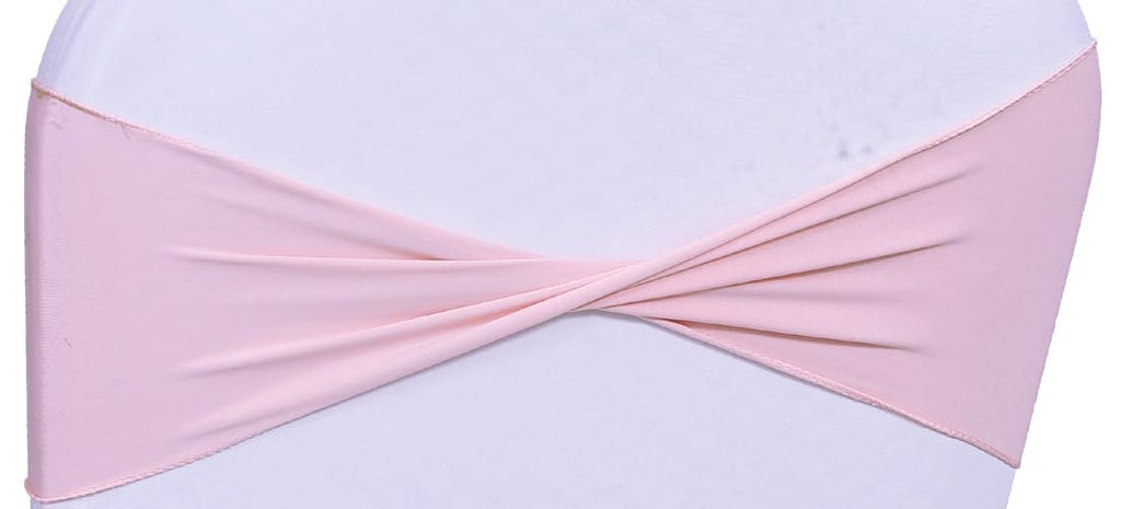 Mds Pack Of 100 Spandex Chair Sashes Bow Sash Elastic Chair Bands Ties Without Buckle For Wedding And Events Decoration Spandex Slider Sashes Bow - Blush Pink