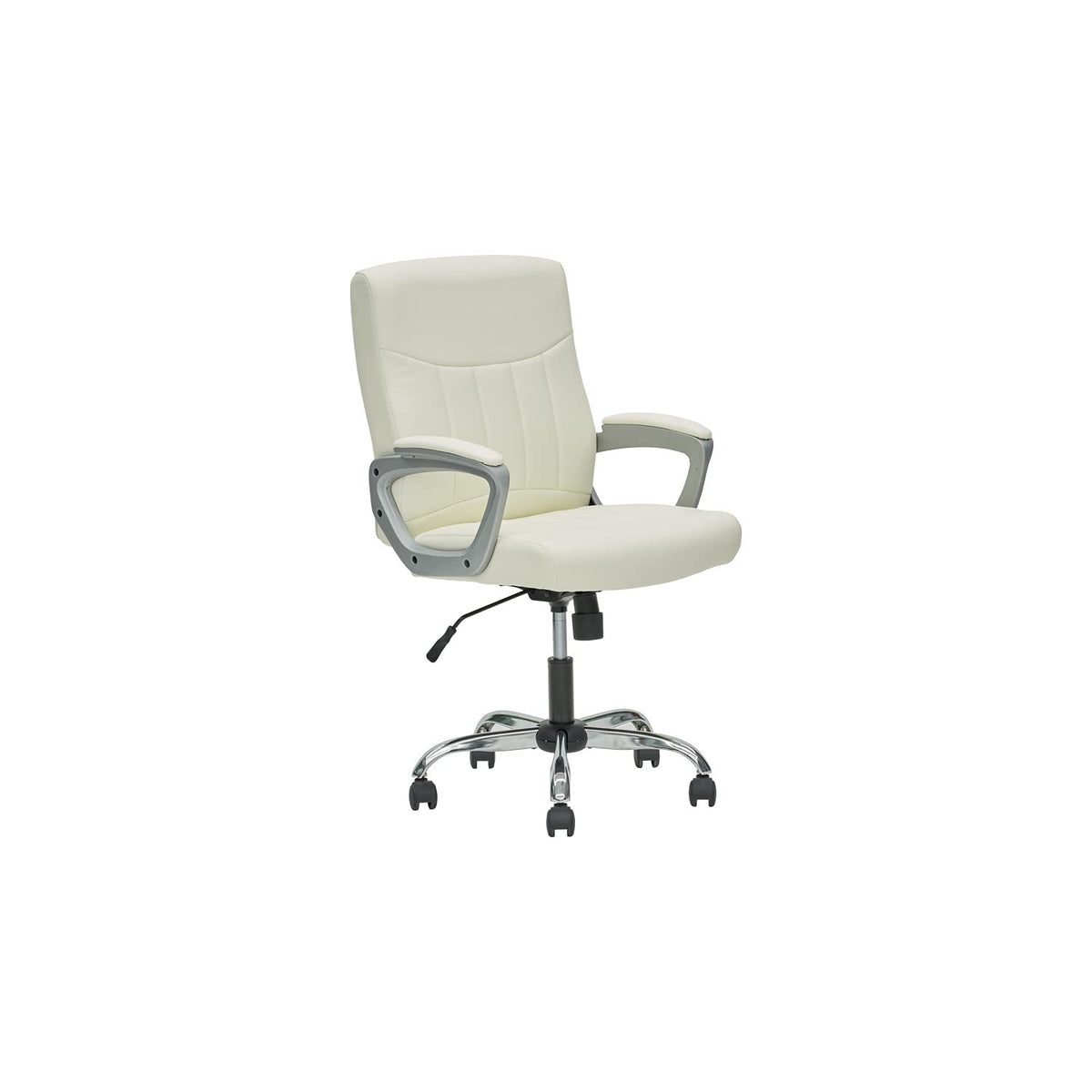 Lilola Home Levi Polyurethane Leather White Office Chair