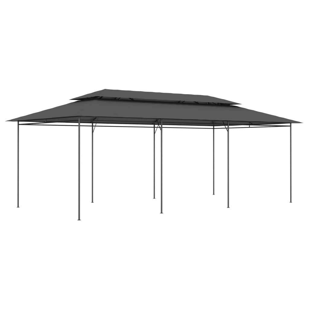 VidaXL Large Gazebo - 236.2&quot; x 117.3&quot; x 106.3&quot; - UV-Resistant, Strong Tubular Steel Frame, Easy Assembly - Perfect for Parties, Weddings, Camping, Backyard - Color: Anthracite
