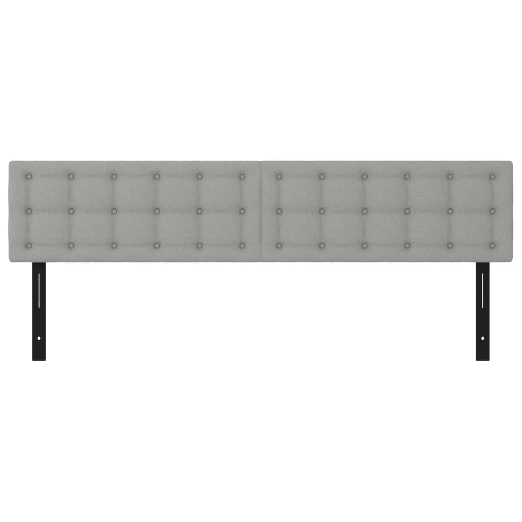vidaXL Headboards 2 pcs Light Gray 39.4"x2"x30.7"/34.6" Fabric