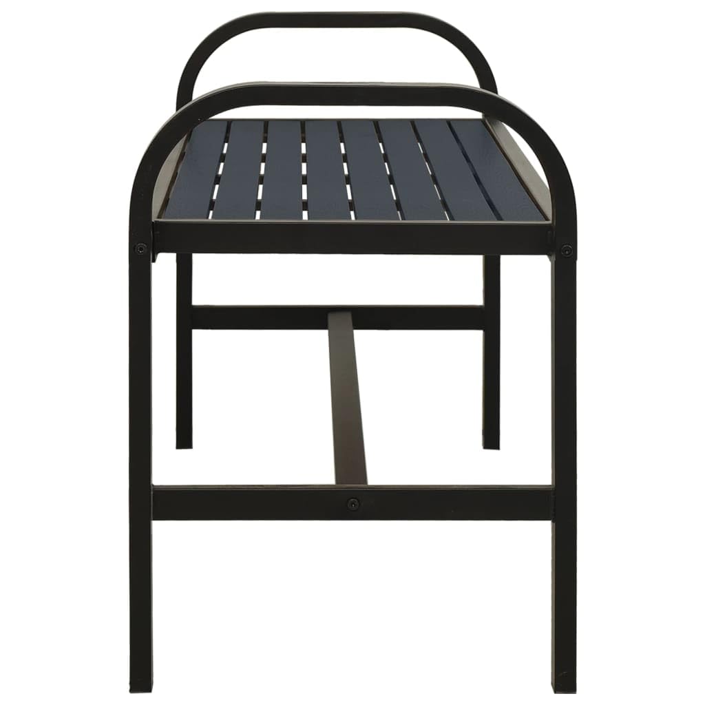 vidaXL Durable Patio Bench - Weather-Resistant & eco-Friendly Made of Steel and WPC, in Black', Suitable for Garden and Outdoor Use