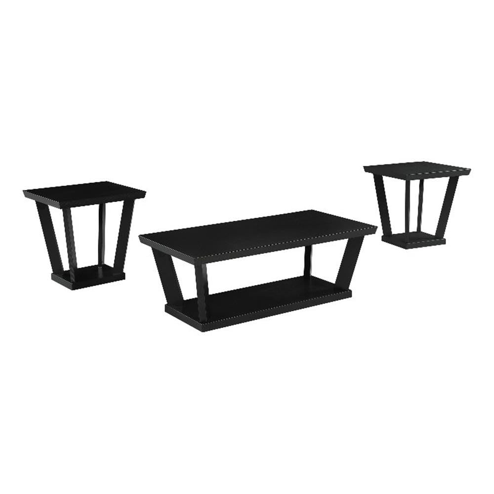 Coaster Home Furnishings Aminta 3-Piece Occasional Set with Open Shelves Black