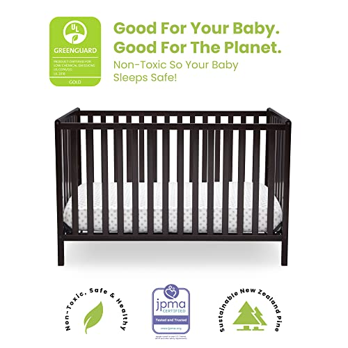 Delta Children Heartland 4-In-1 Convertible Crib - Greenguard Gold Certified, Dark Chocolate