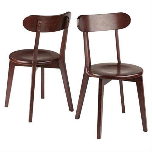 Ergode Renaissance 2-Piece Chair Set | Carved Keyhole Backs | Solid Wood | Walnut Finish | Comfortable Contoured Seats | Dining or Occasional Use | Assembly Required (94209-VV)