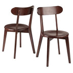 Ergode Renaissance 2-Piece Chair Set | Carved Keyhole Backs | Solid Wood | Walnut Finish | Comfortable Contoured Seats | Dining or Occasional Use | Assembly Required (94209-VV)