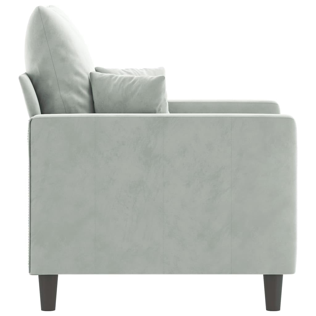 vidaXL Velvet Sofa Chair in Light Gray - Modern Styling with Comfortable Padding and Durable Metal Frame
