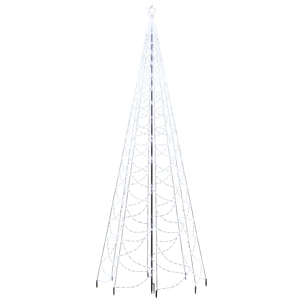 vidaXL Christmas Tree with Metal Post 1400 LEDs Cold White 16.4'