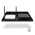 Shuchi Essentials Wall Mounted Set Top Box Stand For Tv, Wifi Router Shelf, Dth Setup Box Holder Rack, Black Metal Wall Mount St