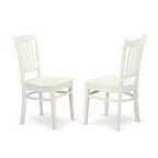 East West Furniture LGGR9-LWH-W 9 Piece Kitchen Table Set Includes a Rectangle Dining Table with Butterfly Leaf and 8 Dining Room Chairs, 42x84 Inch, Linen White