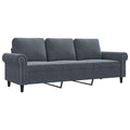 vidaXL 3-Seater Velvet Sofa in Dark Gray - Luxurious Comfort with Robust Metal Frame & Ample Seating Space