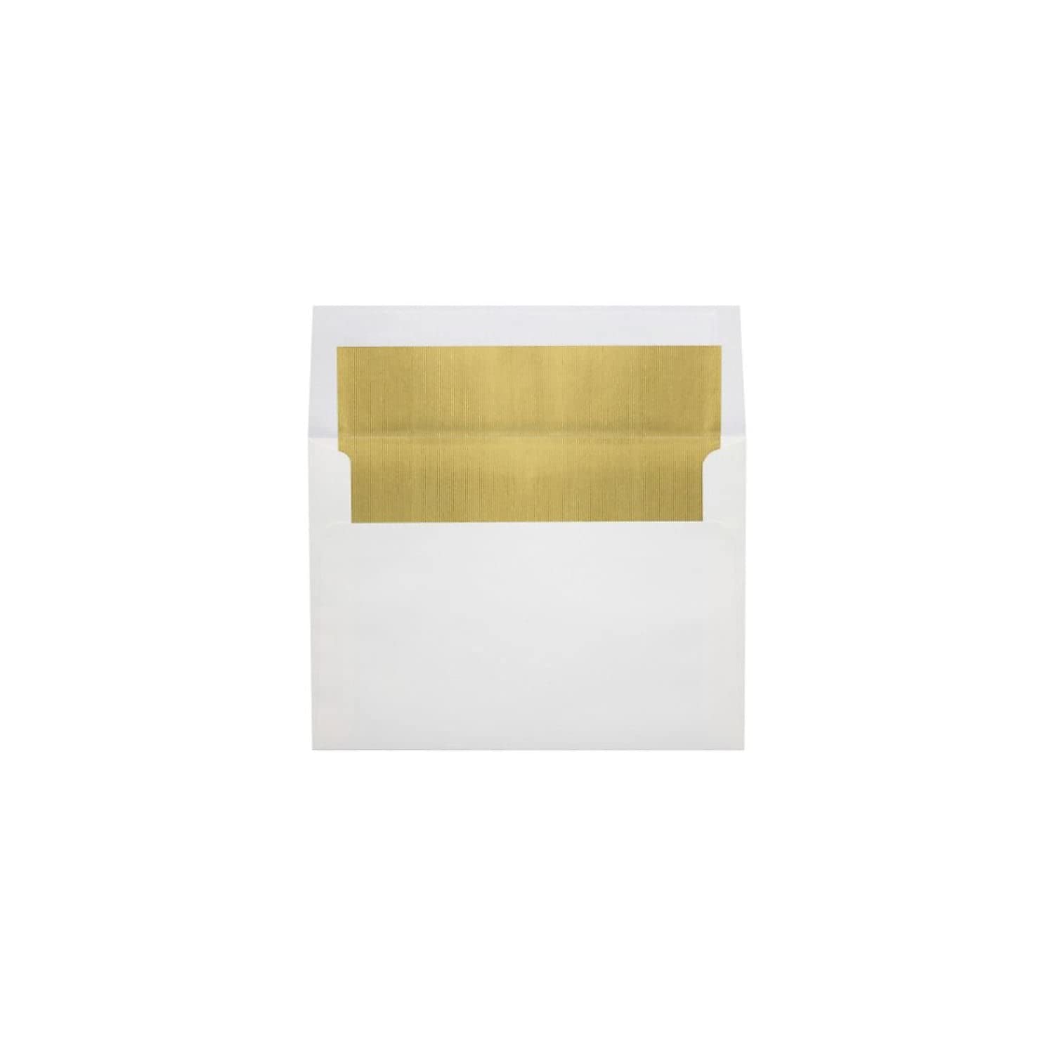 Luxpaper A8 Foil Lined Invitation Envelopes | Peel & Press | 5 1/2' X 8 1/8' | White W/Gold Lux Lining | 60Lb. Text | 50 Qty