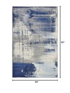 HomeRoots 60' X 90' Ice Blue Polypropylene Rug