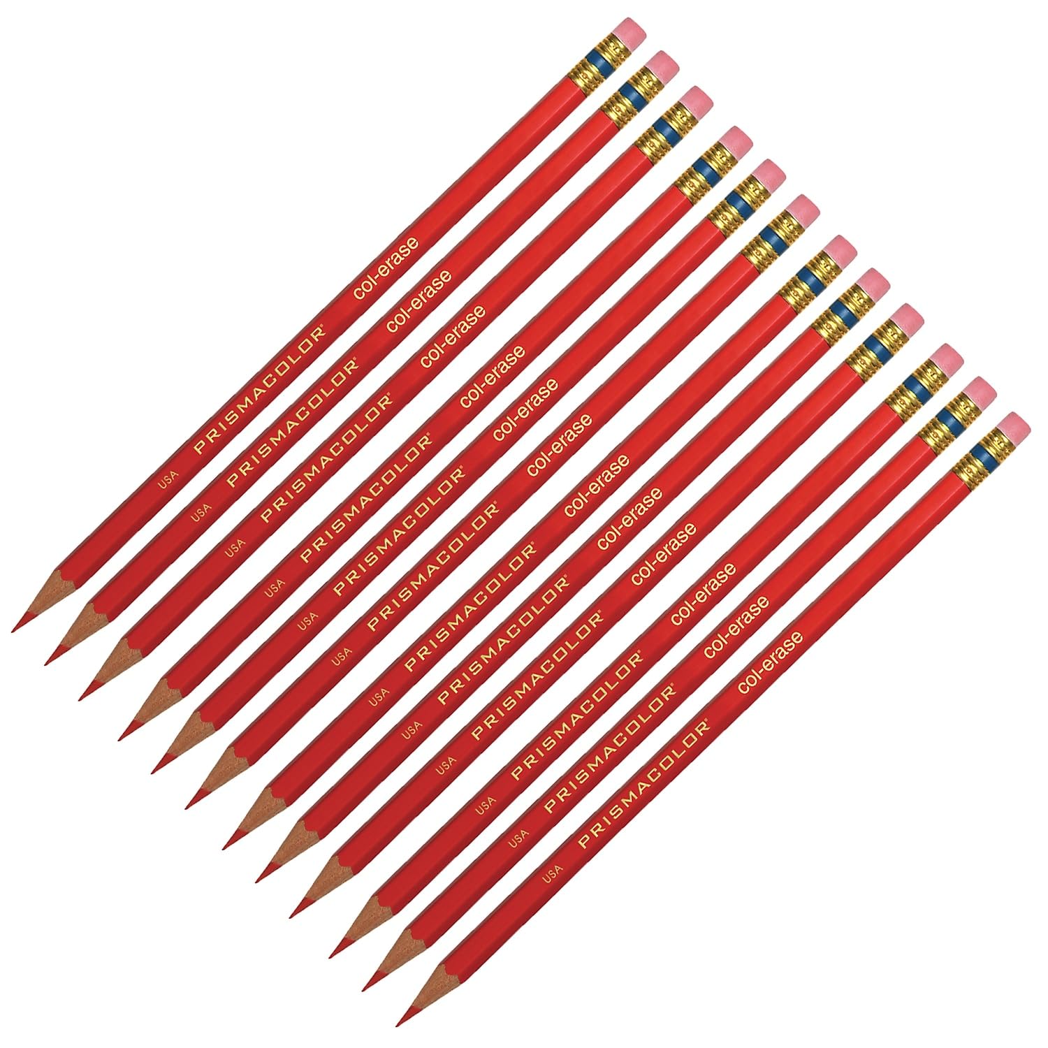 Sanford L.P. San20045-12 Color Erase Pencil, Red - 12 Each