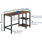 Lorell LYS SOHO Metal Frame Desk - 47.3" x 19.8" x 29.5"
