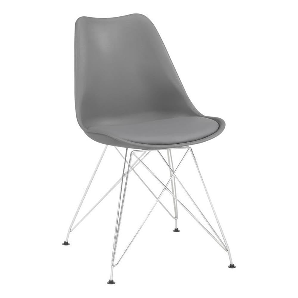 Coaster Home Furnishings Athena Upholstered Grey and Chrome (Set of 2) Side Chair (Model: 110262)