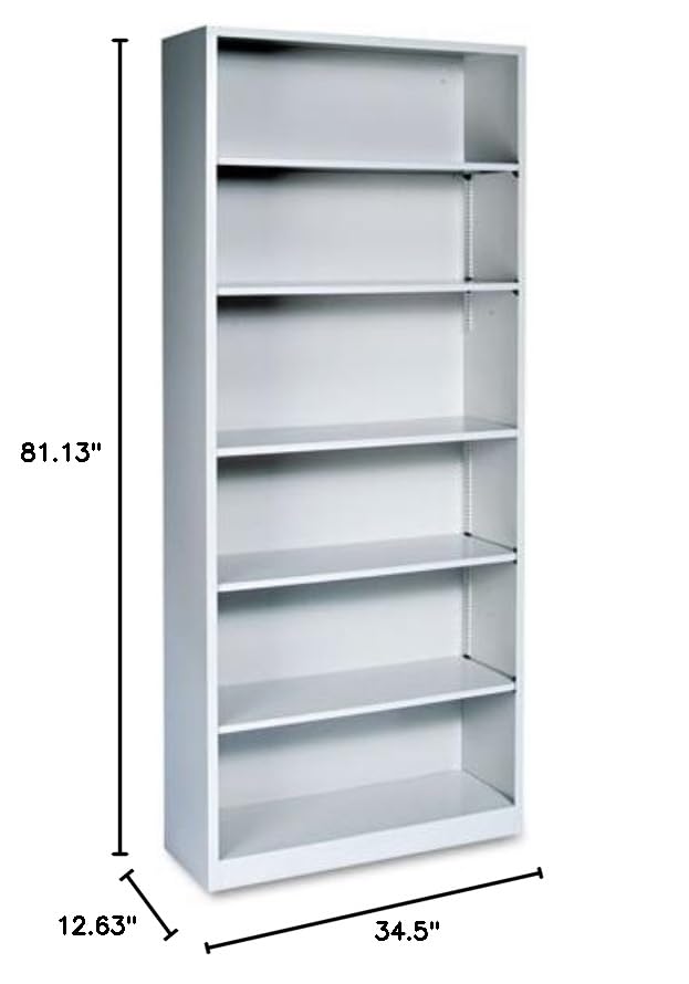 Hon Steel Bookcases-6 Shelf Metal Bookcase, 34-1/2&quot;X12-5/8&quot;X81-1/8&quot;, Lgy