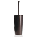mDesign Slim Plastic Toilet Bowl Brush and Holder Set, Modern Compact Storage Organizer Cleaner Scrubber for Toilet - Heavy Duty
