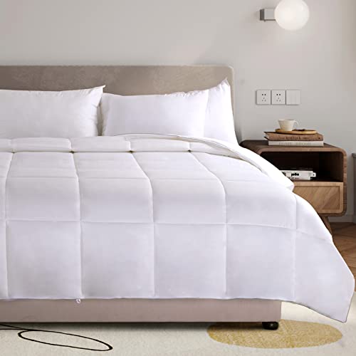Nexhome Pro Organic Natural Bamboo Cooling Comforter,White 106' L X 90' W King Lightweight Down Alternative Cool Duvet Insert,