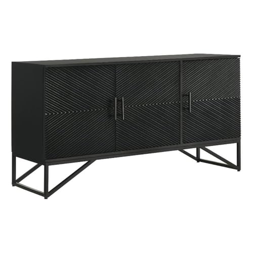 Coaster Riddell 3-Door Contemporary Wood Accent Cabinet In Matte Black