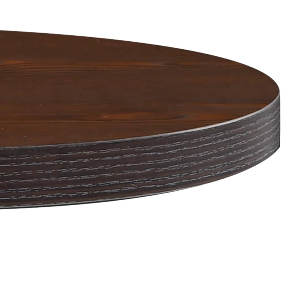 Vidaxl Bistro Table With Modern Style, Dark Brown Round Mdf Top With Wood Grain Pattern, Ideal For Restaurants, Cafes Or Home, 23.6&quot; Diameter