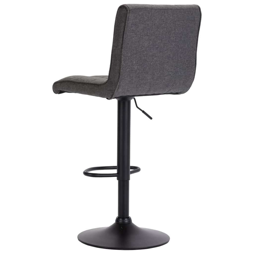 vidaXL Dark Gray Fabric Bar Stool - Adjustable Height Swivel Pub Chair with Built-in Footrest and Ergonomic Design, Perfect for Bar or Dining Area Use