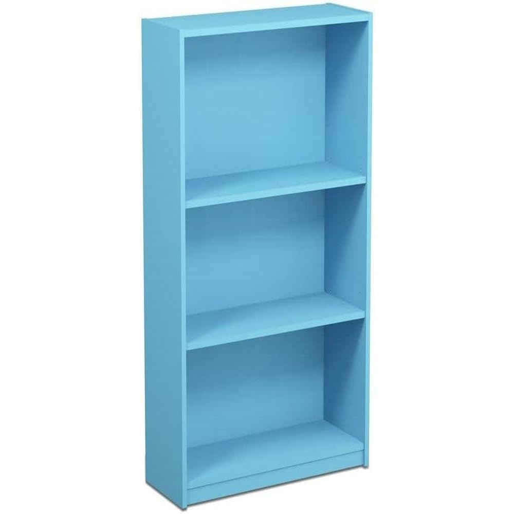 Furinno Jaya Simple Home 3-Tier Adjustable Shelf Bookcase, Light Blue