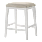 LILOLA LIVING Sasha White Counter Height Stool with Upholstered Seat