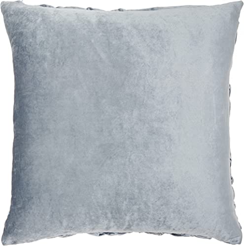 HomeRoots 100% Polyester Powder Blue Pleated Velvet Throw Pillow