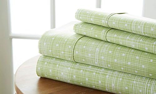 Linen Market 4 Piece Queen Bedding Sheet Set (Polka Dot Moss) - Sleep Better Than Ever with These Ultra-Soft & Cooling Bed Sheet