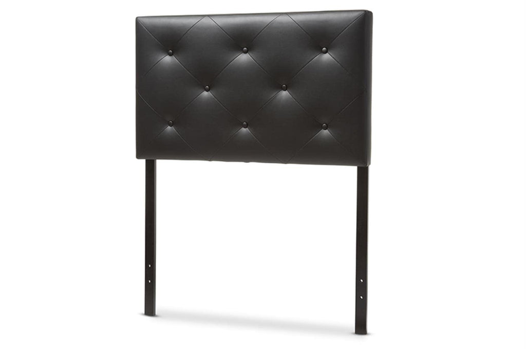 Baxton Studio Baltimore Modern and Contemporary Faux Leather Upholstered Headboard Black/Twin
