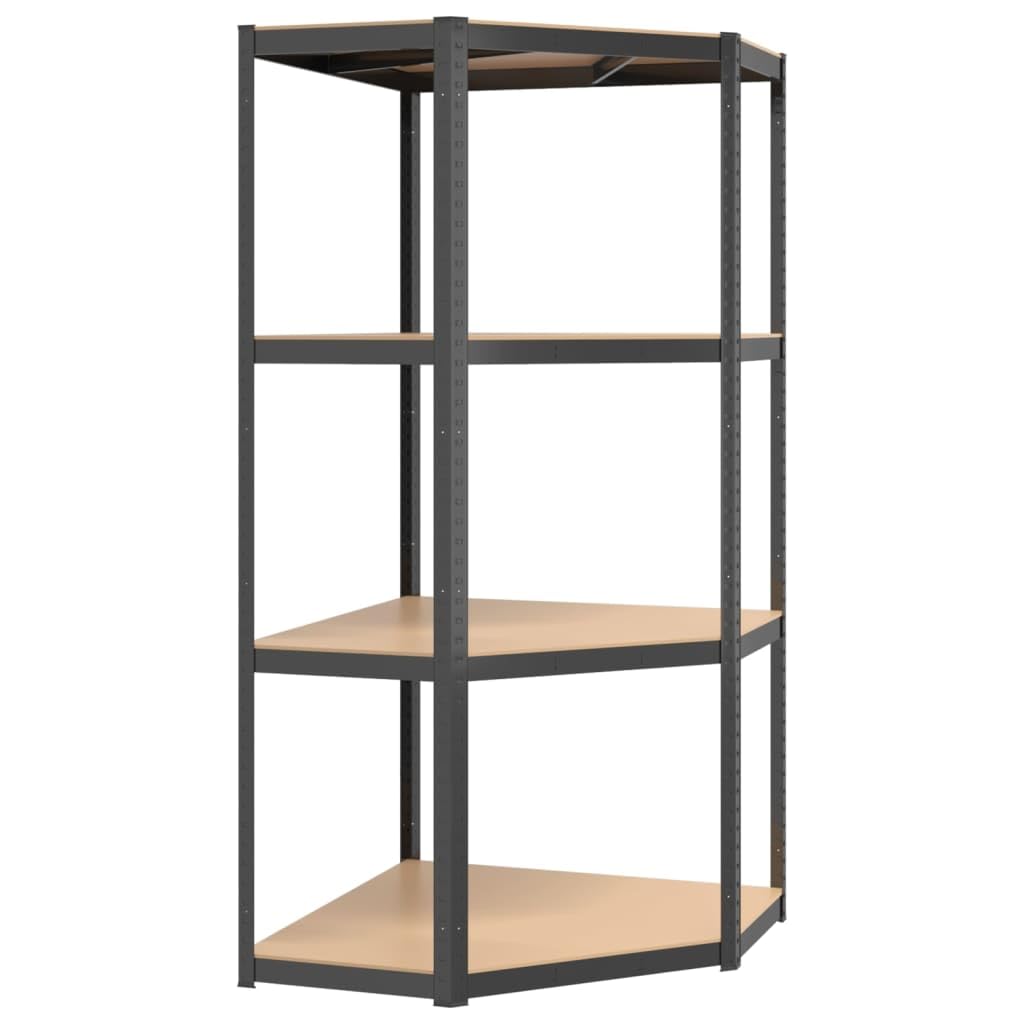 Vidaxl 4-Layer Corner Shelf Anthracite Steel&Engineered Wood