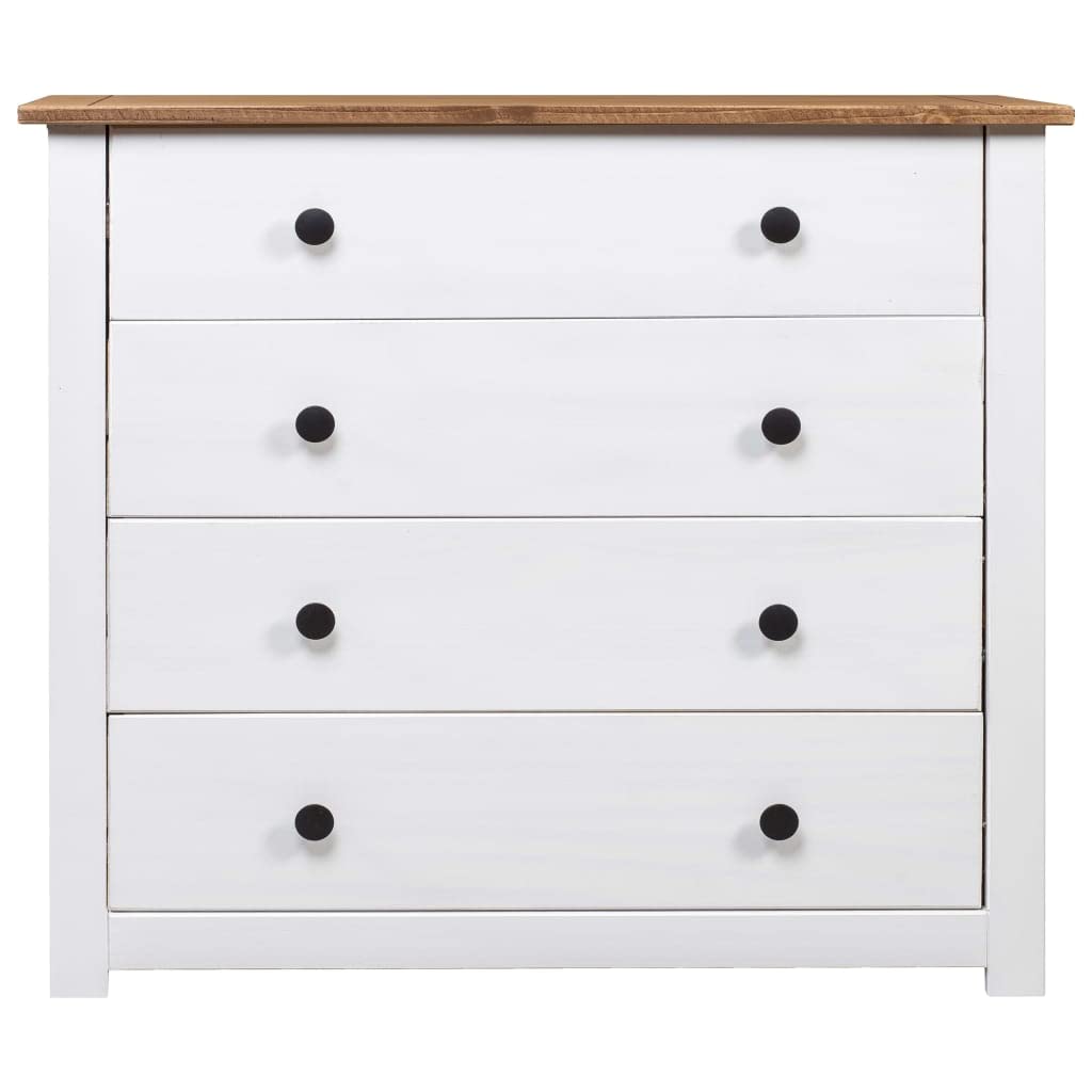 vidaXL Side Cabinet for Bedroom Storage Sideboard with 4 Drawers White Pine