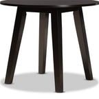 Baxton Studio Ela Modern and Contemporary Dark Brown Finished 35-Inch-Wide Round Wood Dining Table