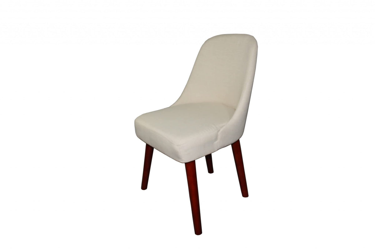 HomeRoots Wood, Polyurethane Foam: 97%, Polyester Fabric: 3% 34' Cream Contemporary Armless Dining or Accent Chair