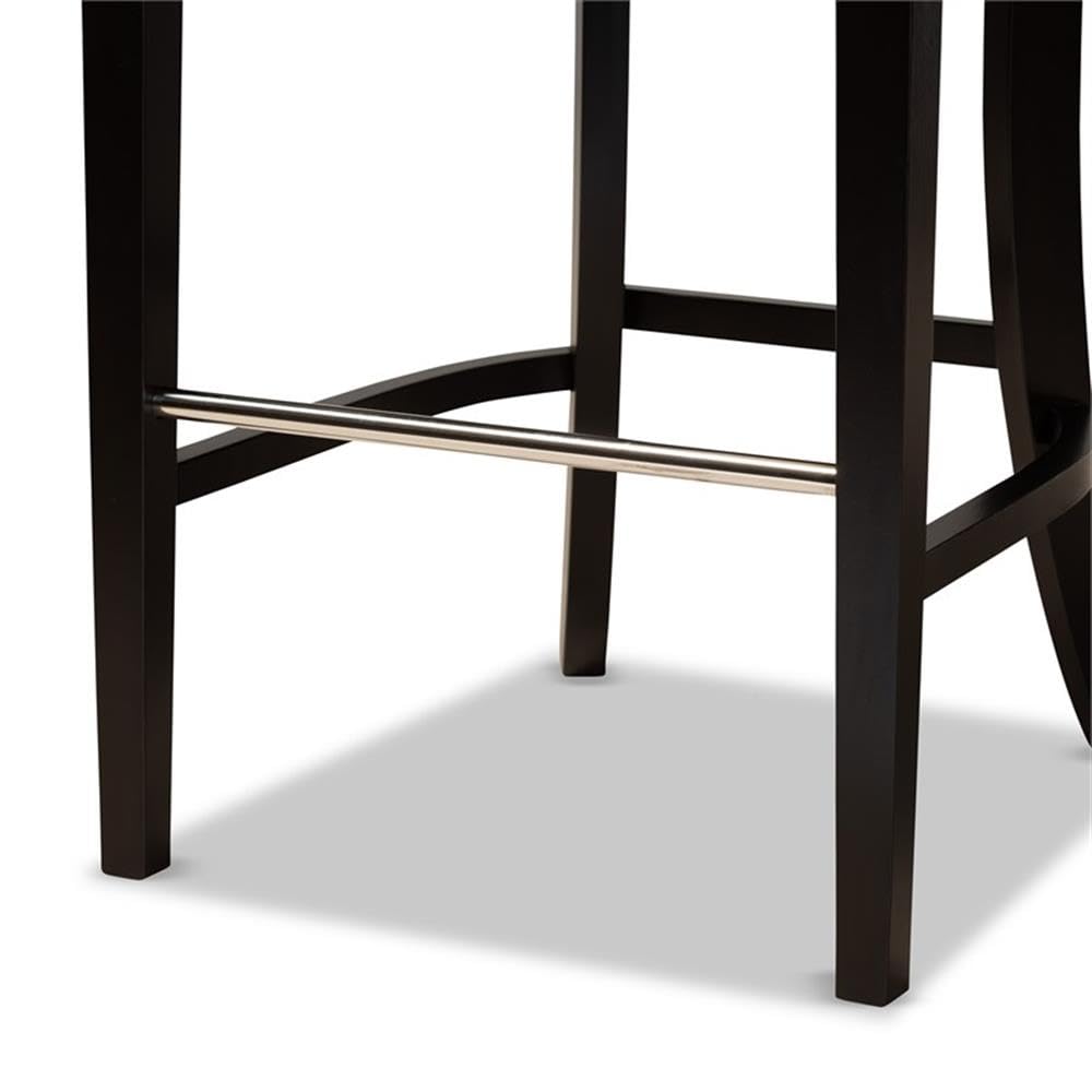 Baxton Studio Aldon Modern and Contemporary Grey Fabric Upholstered and Dark Brown Finished Wood 2-Piece Bar Stool Set