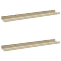 vidaXL Set of 2 Wall Shelves, Modern-Style Décor with Durable MDF Construction, 23.6"x3.5"x1.2", White and Sonoma Oak, Assembly Required