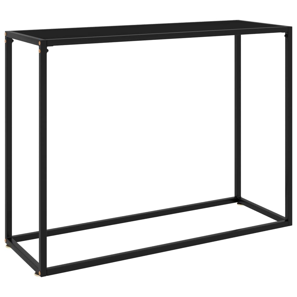 vidaXL Black Console Table with Tempered Glass and Powder-Coated Steel - Modern, Minimalist Design, Easy to Clean, Assembly Requ