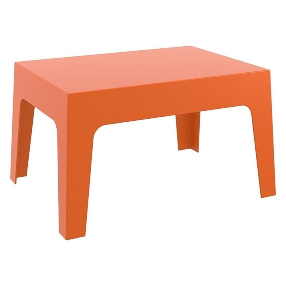 Compamia Box Resin Patio Coffee Table in Orange, Commercial Grade