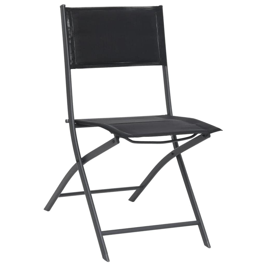 vidaXL Folding Garden Chairs Set of 4 Steel and Textilene