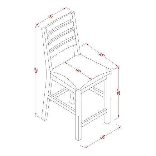 5 Pc Counter Height Table Set-Counter Height Square Table And 4 Stools.