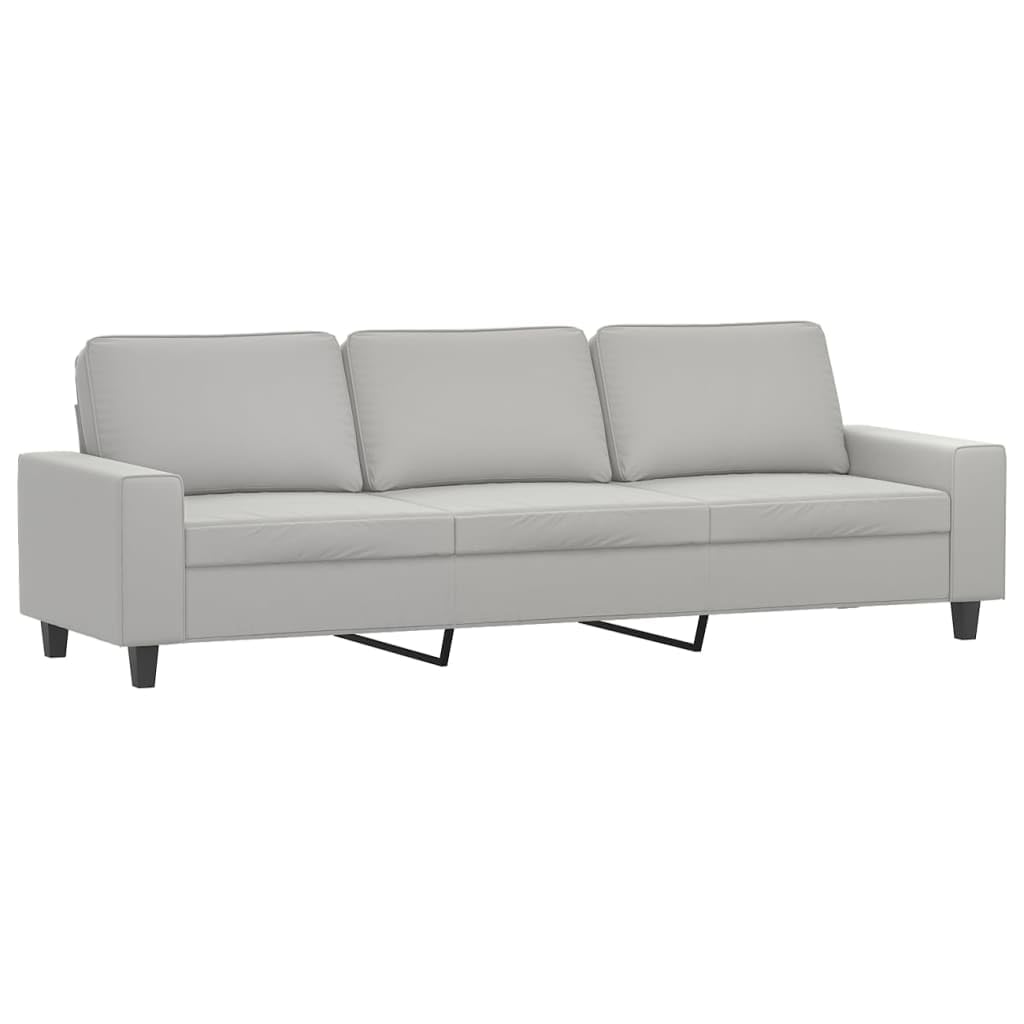 Vidaxl Modern 3-Seater Sofa In Light Gray - 82.7&quot; Seat Width With Comfortable Foam Filling And Durable Microfiber Upholstery