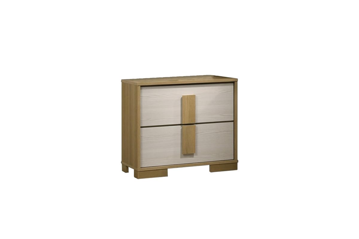 Best Quality Furniture Natural Serenity Nightstand in Natural/White Finish