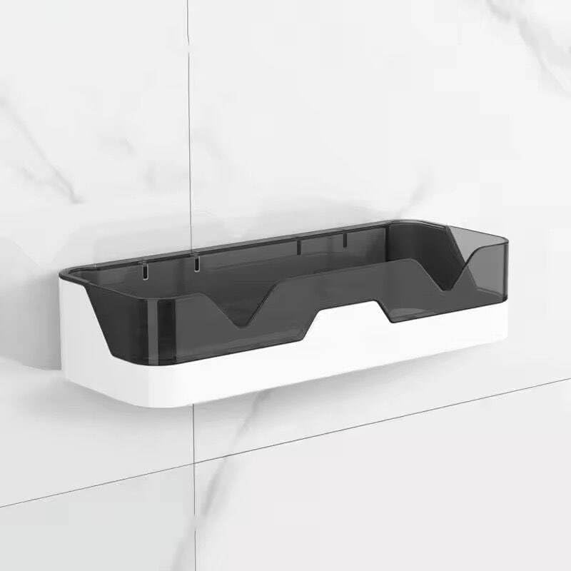 Wexus Wall Mount Bathroom And Kitchen Organiser Shelf, Plastic, Rectangular, Minimalist Style, No Drilling, Strong NanoAdhesive