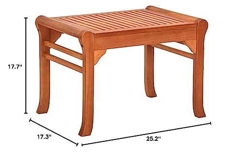 Solid Eucalyptus Wood Patio Bench - Thumbnail 3